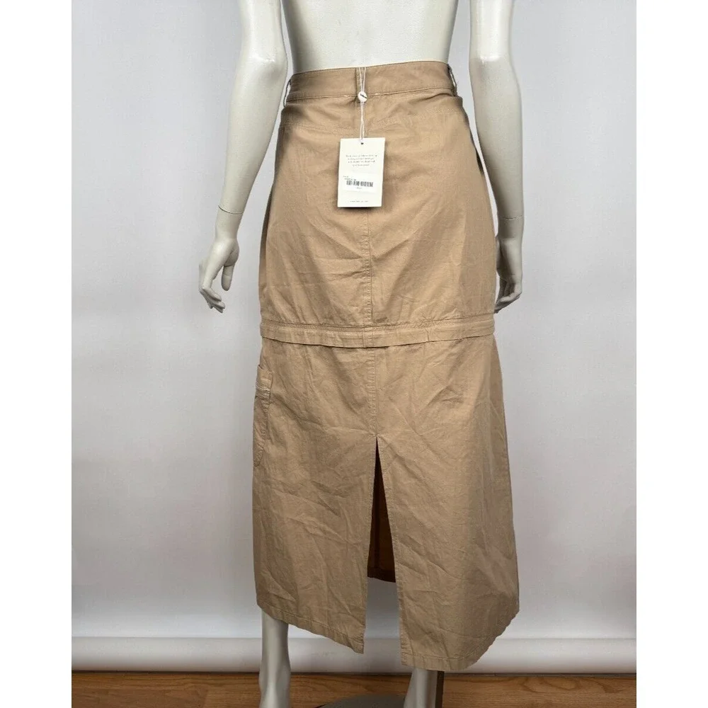 Bohme Cassie Convertible Skirt Women‎ M NWT Pockets Cotton Zip Closure Maxi Mini